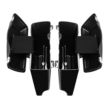 Motorcycle 5" Stretched Saddlebags Fit For Harley Touring 1993 (Vivid Black W/ Chrome Latches / 5" Extended)