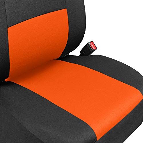 PolyPro Car Seat Covers Full Set in Orange on Black (Orange)