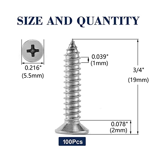 4 x 3 4" Wood Screw 100Pcs 18 (#4 x 3/4")