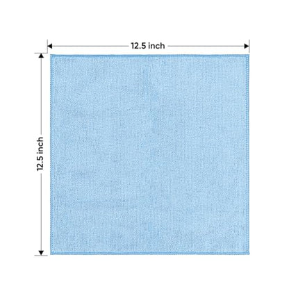 Blue Microfiber Cleaning Cloth 200PK (Blue / 12.5 x 12.5 Inch)