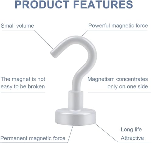 Magnetic Hooks 20pcs 30lbs+ Cruise Essentials 2026 Magnet Hook White (White / 0.63in)