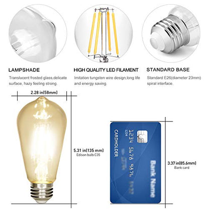 LED Edison Bulb 4W (Amber Warm / Pack of 12)