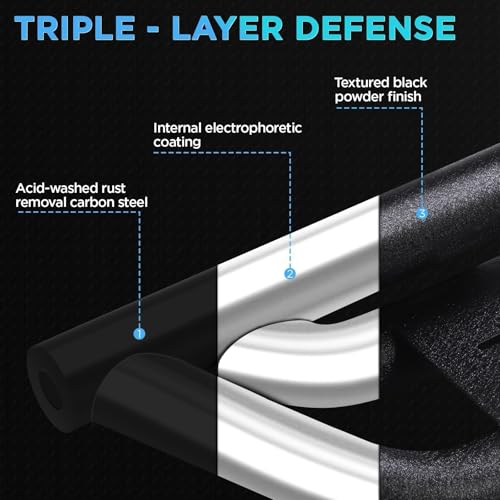 6" Running Boards Anti (Black Round Tube / 07-18 Wrangler JK 4 Doors)