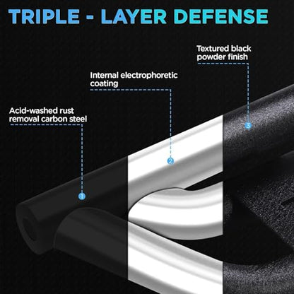 6" Running Boards Anti (Black Round Tube / 07-18 Wrangler JK 4 Doors)