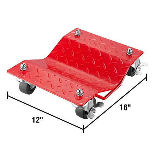 Car Jack Tire Skates (Red / 4 Pack)