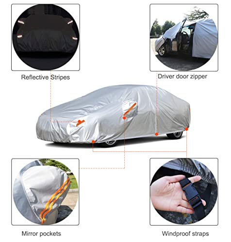 Sedan Car Cover Waterproof All Weather (C7 For Sedan-Length ( Up to 177 inch ))
