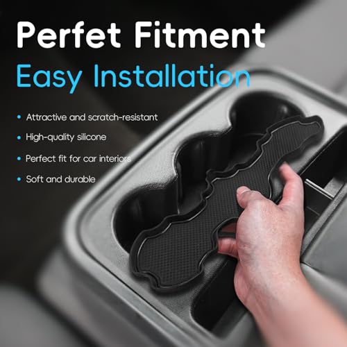 Silicon Organizer Tray Mat Compatible with Silverado 1500 BenchSeats (Black / 5 piece/set)
