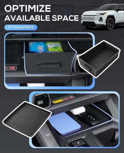Center Console Storage Mat & Under Screen Drawer Tray for 2026 Toyota RAV4 (Drawer Tray-Console Mat)