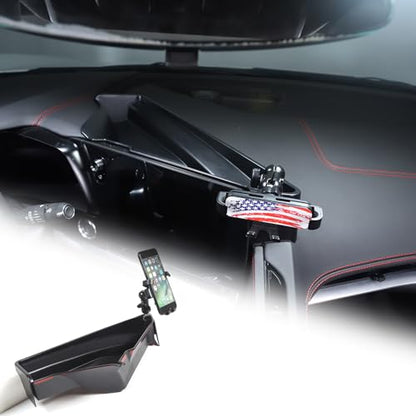 Dashboard Storage Tray Behind Navigation Screen with Phone Holder for Corvette C8 Stingray 2020 (US Flag Pattern)