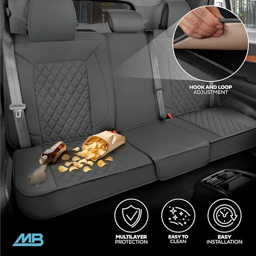 Curated Ashen Napa Leather Seat Covers for Cars & SUVs (Gray (Ashen) – Set / Full Set)