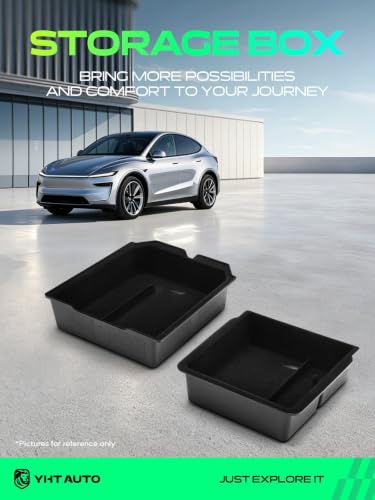Center Console Organizer Tray for Tesla Model Y Juniper 2025 2026 (2PCS Center Console & Armrest Upper Tray)