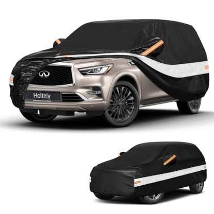 10 Layers SUV Car Cover Custom Fit for Infiniti QX80 (Black Gray / Custom Fit for INFINITI QX80)