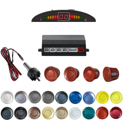 Parking Sensor Kit Backup Sensor Kit Reverse Sensor for Car 20 Color Options for Probes Adjustable Alarm Volume Professional Sensore de Reversa para Carro Safe Driving Assistant（Dark Red） (Dark Red)