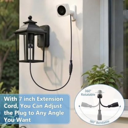 1 Pcs 3 Outlet Light Socket Adapter (Black)