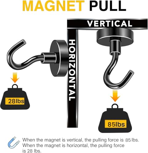 Magnetic Hooks 20pcs 85lbs Cruise Essentials 2026 Magnet Hook Black