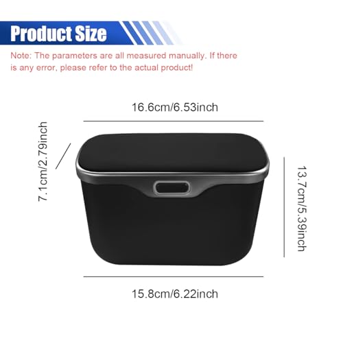 Car Trash Can with Lid (Black)