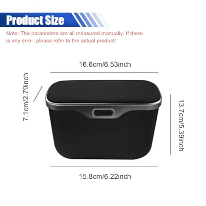 Car Trash Can with Lid (Black)