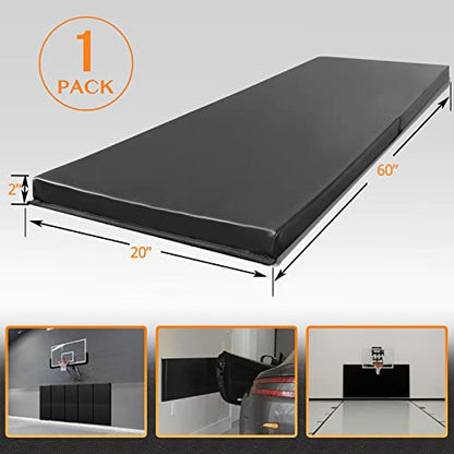 1 Pack Wall Pad 2" Thick Foam Protection Padding (60" x 20" x 2" / 1 PACK / BLACK)