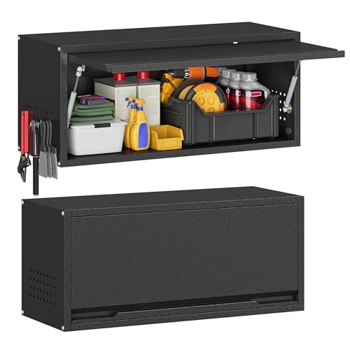 Metal Garage Wall Cabinet with Up (Black / 13.8"H Wall Cabinet(1-Door))