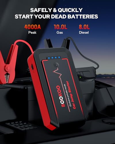H9 4500A 12V Jump Starter for Car Boat Lawnmower (Black with DC)