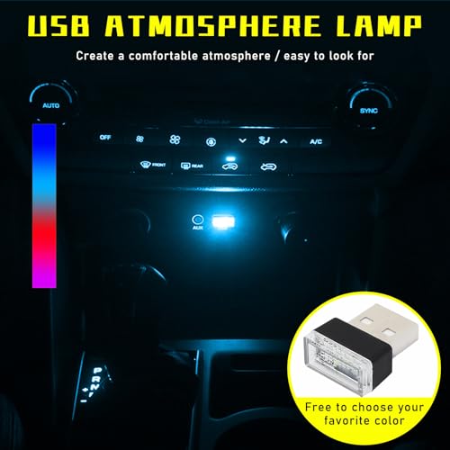 4 PCS USB LED Car Interior Atmosphere Lamp (Blue+Ice Blue+Red+Purple)