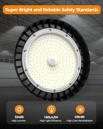 180W UFO High Bay Light 32400LM 6000K