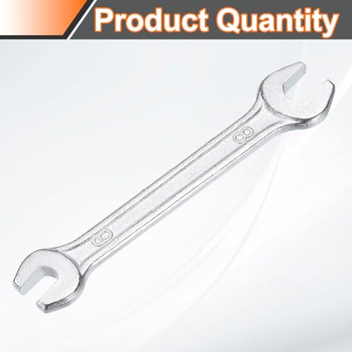 Double Open End Wrench 6mm x 8mm Metric 15 Degree Offset Angle Small Flat Head Wrench Galvanizing Open Ended Spanner for Automotive Repair Furniture Assembly (6mm x 8mm)