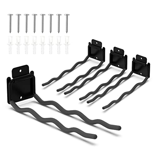 4 Pack 12 Inch Wave Garage Hooks Wall Mount Hangers