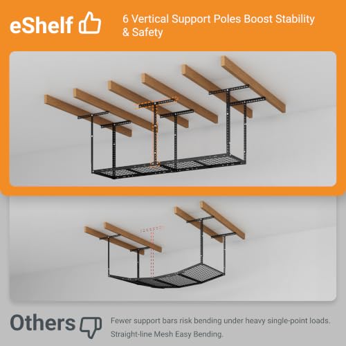 2x8ft Overhead Ceiling Garage Storage Rack (Black / 2x8ft)