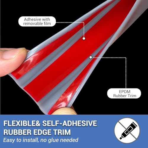 Rubber Edge Trim (Fit 5/8" - L20' / Grey)