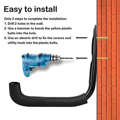 6 Pack Garage Hooks Heavy Duty (9 Inch- 6 Set)