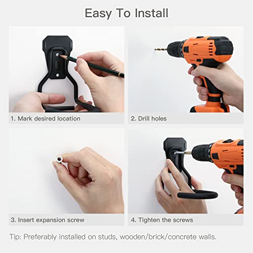 Bike Wall Mount with Fixed Hook (4 Pack / Type L)