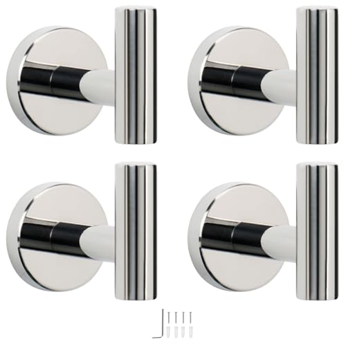 Bath Towel Hooks (Chrome Finish / 4 Pack)