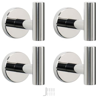 Bath Towel Hooks (Chrome Finish / 4 Pack)