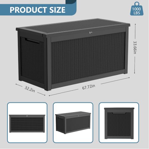 350 Gallon Resin Outdoor Storage Box (Black / 350 gallons)