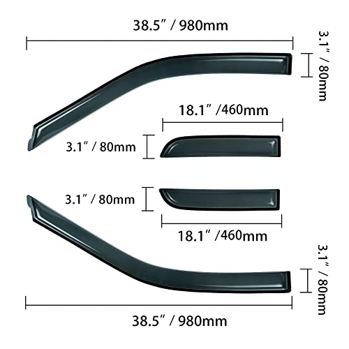 Rain Guards Compatible with Ford F150 F250 Extended Cab 15 (for Ford F150 Super Cab/extended cab 2015-2020)