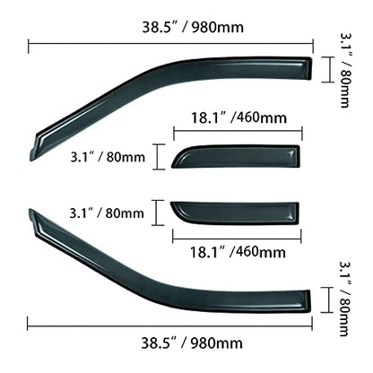Rain Guards Compatible with Ford F150 F250 Extended Cab 15 (for Ford F150 Super Cab/extended cab 2015-2020)