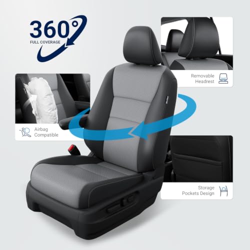 Seat Covers for Honda Pilot 2016 (Black-Grey / 8 Seats - EX-L,SE,TOURING,SPORT 2016-2022)