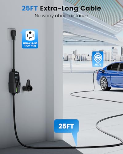 24Amp Level 2 EV Charger w NEMA 14 (NEMA 14-30 Plug(J1772))