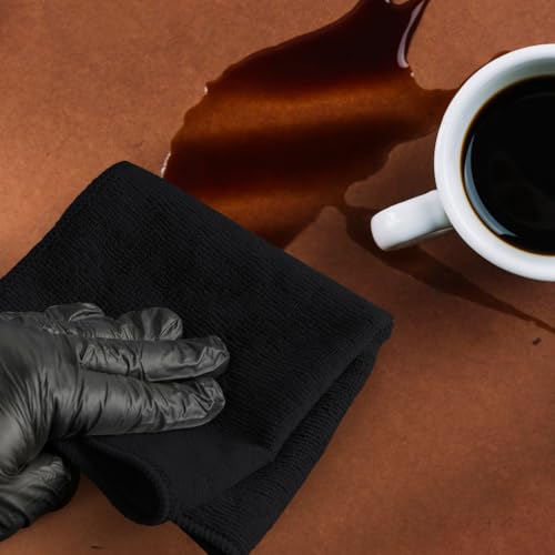 Microfiber Cleaning Cloths (Pack of 12 - 12x12 Inches / Black)