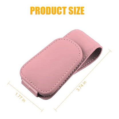 2PCS Sunglasses Holders for Car Sun Visor (2 Pack / Pink/Leather)