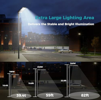 180W Parking Lot Light 32400LM LED Street Lights Outdoor 6Pack