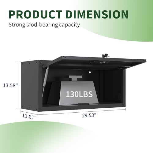 Garage Tool Cabinet (Black / H13.58" - Flip-up Door 2Set)