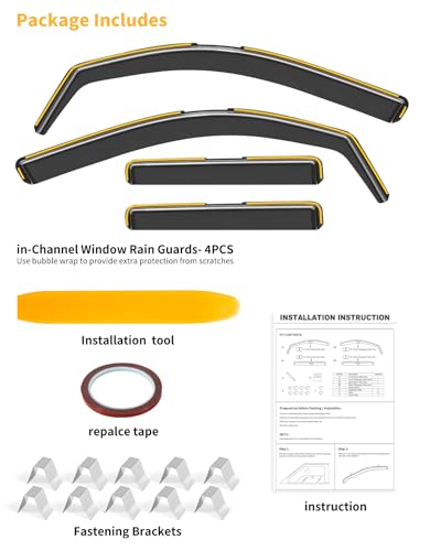 in Channel Window Visors Rain Guards for Toyota 4Runner 2025 (Fit for Toyota 4Runner 2025-2026)
