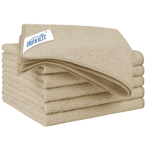 Brown Microfiber Cleaning Cloth 6 Pack 12.5 x 12.5 inch Microfiber Towels for Cars Ultra Absorbent Car Washing Cloth Lint Free Streak Free Cleaning Rags for Car (Brown / 12.5 x 12.5 Inch)