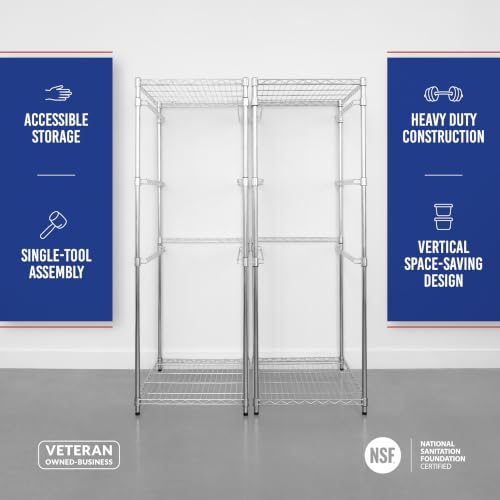 5 Tier Steel Tote Rack for 27 Gallon Bins (2 Pack / Silver)