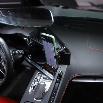 Dashboard Storage Tray Behind Navigation Screen with Phone Holder for Corvette C8 Stingray 2020 (US Flag Pattern)