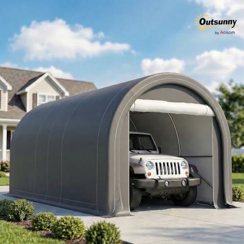 10' x 16' Carport Heavy Duty Portable Garage Storage Tent Gray (Gray)