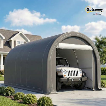 10' x 16' Carport Heavy Duty Portable Garage Storage Tent Gray (Gray)