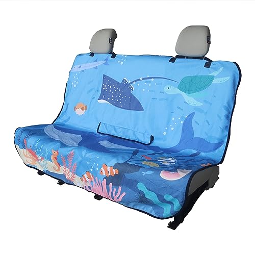 Back Seat Cover for Car Trucks Van SUV Jeep (Rear Bench Seat Towel / Seaworld)